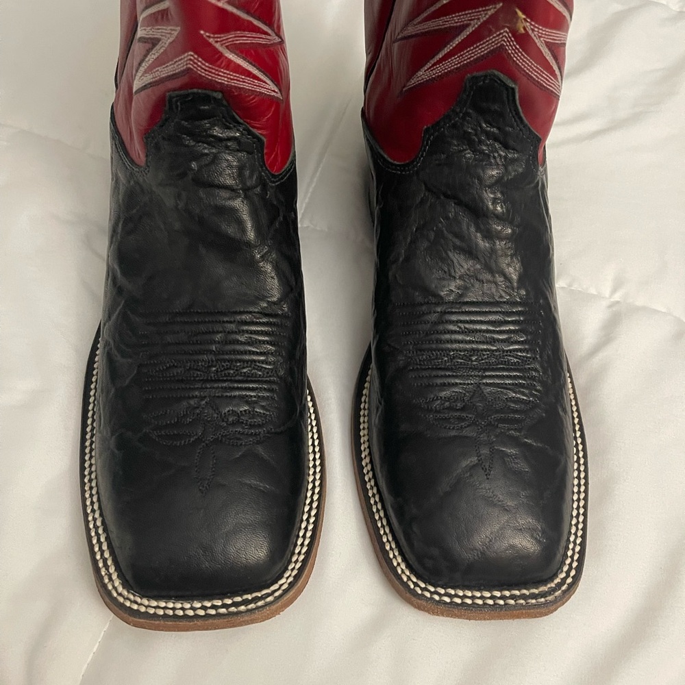 Justin Bent Rail Black Wildabeest Boots Size 9.5 EE